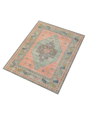 Pink 7' x 10' Whitney Rectangle Area Rug Classic Vintage Distressed Look Traditional Persian Inspired Carpet for Home Decor for Sale at Rug Engine