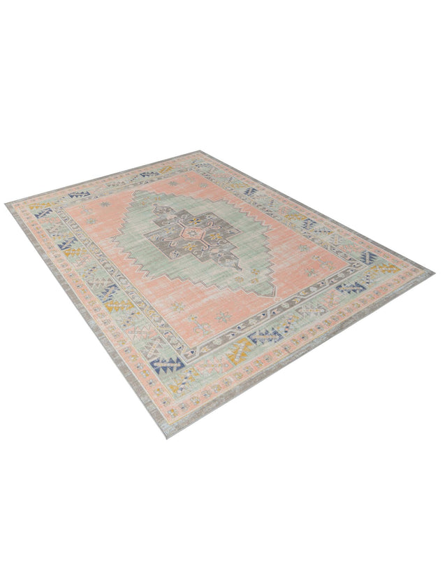 Pink 6' x 9' Whitney Rectangle Area Rug Classic Vintage Distressed Look Traditional Persian Inspired Carpet for Home Decor for Sale at Rug Engine