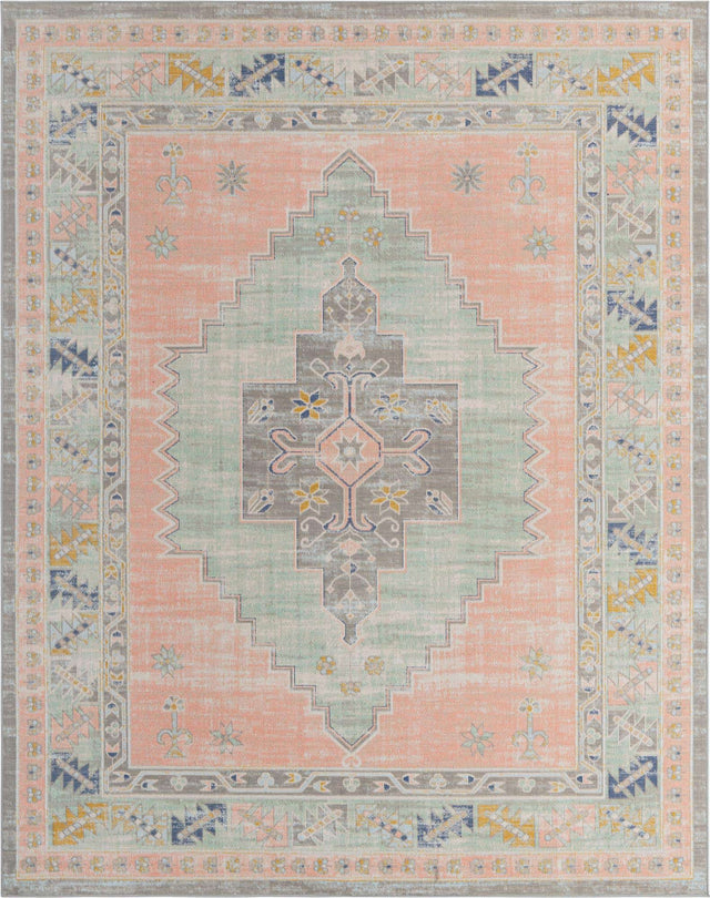 Pink 6' x 9' Whitney Rectangle Area Rug Classic Vintage Distressed Look Traditional Persian Inspired Carpet for Home Decor for Sale at Rug Engine