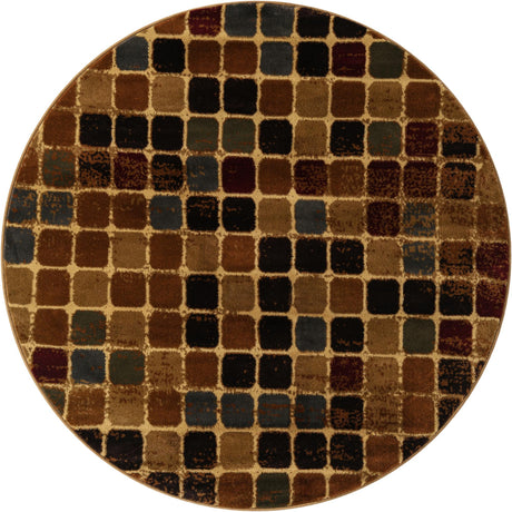 Multicolor 6' x 6' Cafe Round Area Rug 100% Polypropylene With Cotton Backing Modern Abstract Design Carpet for Home Living Room Dining Office Decor for Sale at Rug Engine