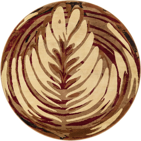 Beige 6' x 6' Cafe Round Area Rug 100% Polypropylene With Cotton Backing Modern Abstract Design Carpet for Home Living Room Dining Office Decor for Sale at Rug Engine
