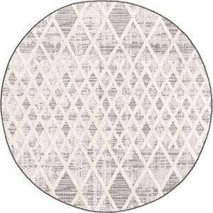 Gray 3' 3 x 3' 3 Arlo Round Area Rug 100% Polypropylene With Cotton Backing Easy Clean Indoor Living Room Bedroom Dining Office Carpet for Sale at Rug Engine