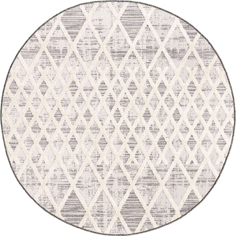 Gray 3' 3 x 3' 3 Arlo Round Area Rug 100% Polypropylene With Cotton Backing Easy Clean Indoor Living Room Bedroom Dining Office Carpet for Sale at Rug Engine