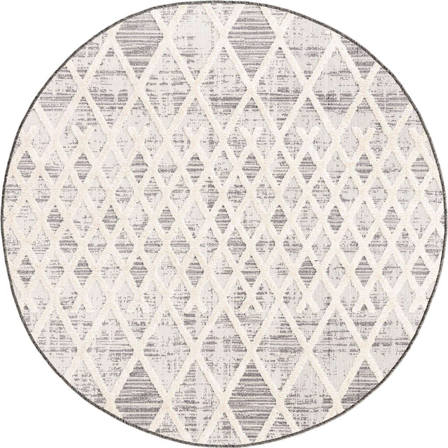 Gray 3' 3 x 3' 3 Arlo Round Area Rug 100% Polypropylene With Cotton Backing Easy Clean Indoor Living Room Bedroom Dining Office Carpet for Sale at Rug Engine
