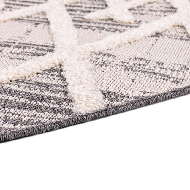 Gray 7' x 7' Arlo Round Area Rug 100% Polypropylene With Cotton Backing Easy Clean Indoor Living Room Bedroom Dining Office Carpet for Sale at Rug Engine