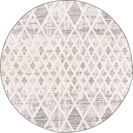 Gray 5' 3 x 5' 3 Arlo Round Area Rug 100% Polypropylene With Cotton Backing Easy Clean Indoor Living Room Bedroom Dining Office Carpet for Sale at Rug Engine