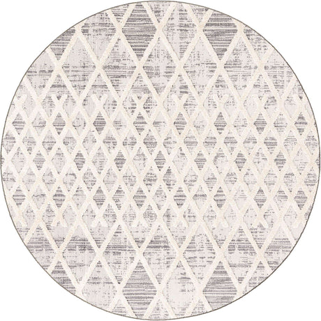 Gray 7' x 7' Arlo Round Area Rug 100% Polypropylene With Cotton Backing Easy Clean Indoor Living Room Bedroom Dining Office Carpet for Sale at Rug Engine
