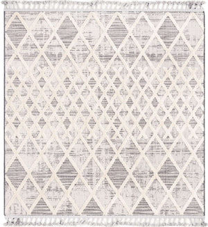 Gray 7' 10 x 7' 10 Arlo Square Area Rug 100% Polypropylene With Cotton Backing Easy Clean Indoor Living Room Bedroom Dining Office Carpet for Sale at Rug Engine