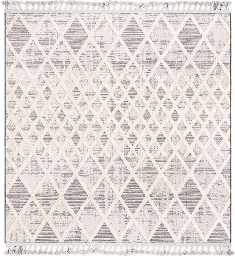 Gray 7' 10 x 7' 10 Arlo Square Area Rug 100% Polypropylene With Cotton Backing Easy Clean Indoor Living Room Bedroom Dining Office Carpet for Sale at Rug Engine
