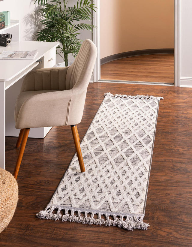 Gray 2' x 6' Arlo Runner Area Rug 100% Polypropylene With Cotton Backing Easy Clean Indoor Living Room Bedroom Dining Office Carpet for Sale at Rug Engine