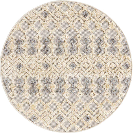 Sandy Beige 3' 3 x 3' 3 Arlo Round Area Rug 100% Polypropylene With Cotton Backing Easy Clean Indoor Living Room Bedroom Dining Office Carpet for Sale at Rug Engine