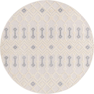 Sandy Beige 5' 3 x 5' 3 Arlo Round Area Rug 100% Polypropylene With Cotton Backing Easy Clean Indoor Living Room Bedroom Dining Office Carpet for Sale at Rug Engine