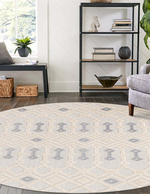 Sandy Beige 5' 3 x 5' 3 Arlo Round Area Rug 100% Polypropylene With Cotton Backing Easy Clean Indoor Living Room Bedroom Dining Office Carpet for Sale at Rug Engine