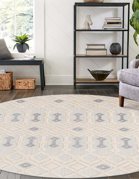 Sandy Beige 5' 3 x 5' 3 Arlo Round Area Rug 100% Polypropylene With Cotton Backing Easy Clean Indoor Living Room Bedroom Dining Office Carpet for Sale at Rug Engine