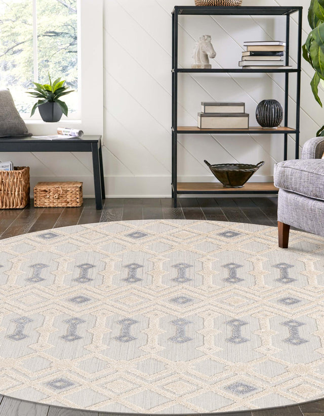 Sandy Beige 5' 3 x 5' 3 Arlo Round Area Rug 100% Polypropylene With Cotton Backing Easy Clean Indoor Living Room Bedroom Dining Office Carpet for Sale at Rug Engine