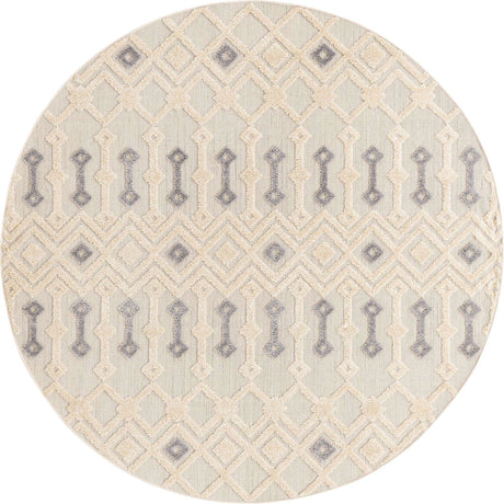 Sandy Beige 7' x 7' Arlo Round Area Rug 100% Polypropylene With Cotton Backing Easy Clean Indoor Living Room Bedroom Dining Office Carpet for Sale at Rug Engine