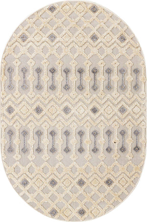 Sandy Beige 4' x 6' Arlo Oval Area Rug 100% Polypropylene With Cotton Backing Easy Clean Indoor Living Room Bedroom Dining Office Carpet for Sale at Rug Engine