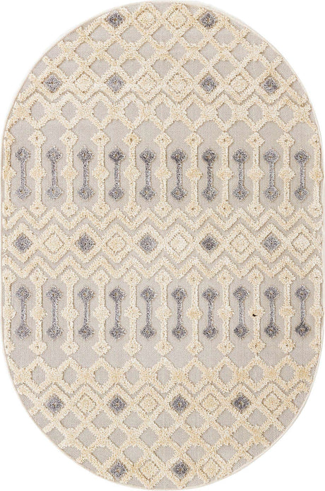 Sandy Beige 4' x 6' Arlo Oval Area Rug 100% Polypropylene With Cotton Backing Easy Clean Indoor Living Room Bedroom Dining Office Carpet for Sale at Rug Engine