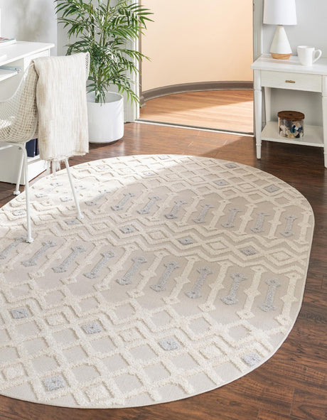 Sandy Beige 3' 3 x 5' 3 Arlo Oval Area Rug 100% Polypropylene With Cotton Backing Easy Clean Indoor Living Room Bedroom Dining Office Carpet for Sale at Rug Engine
