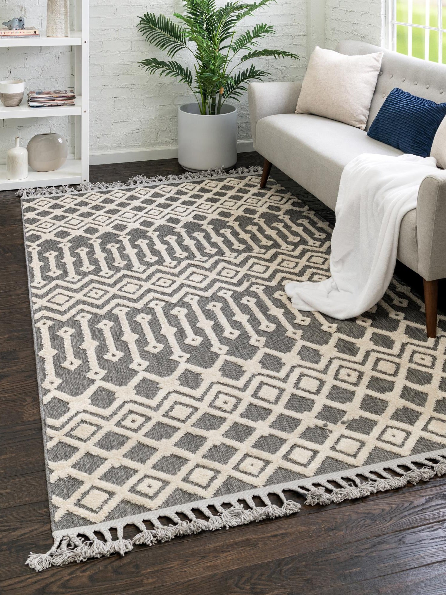 Charcoal 1' 4 x 1' 4 Arlo Sample Area Rug 100% Polypropylene With Cotton Backing Easy Clean Indoor Living Room Bedroom Dining Office Carpet for Sale at Rug Engine
