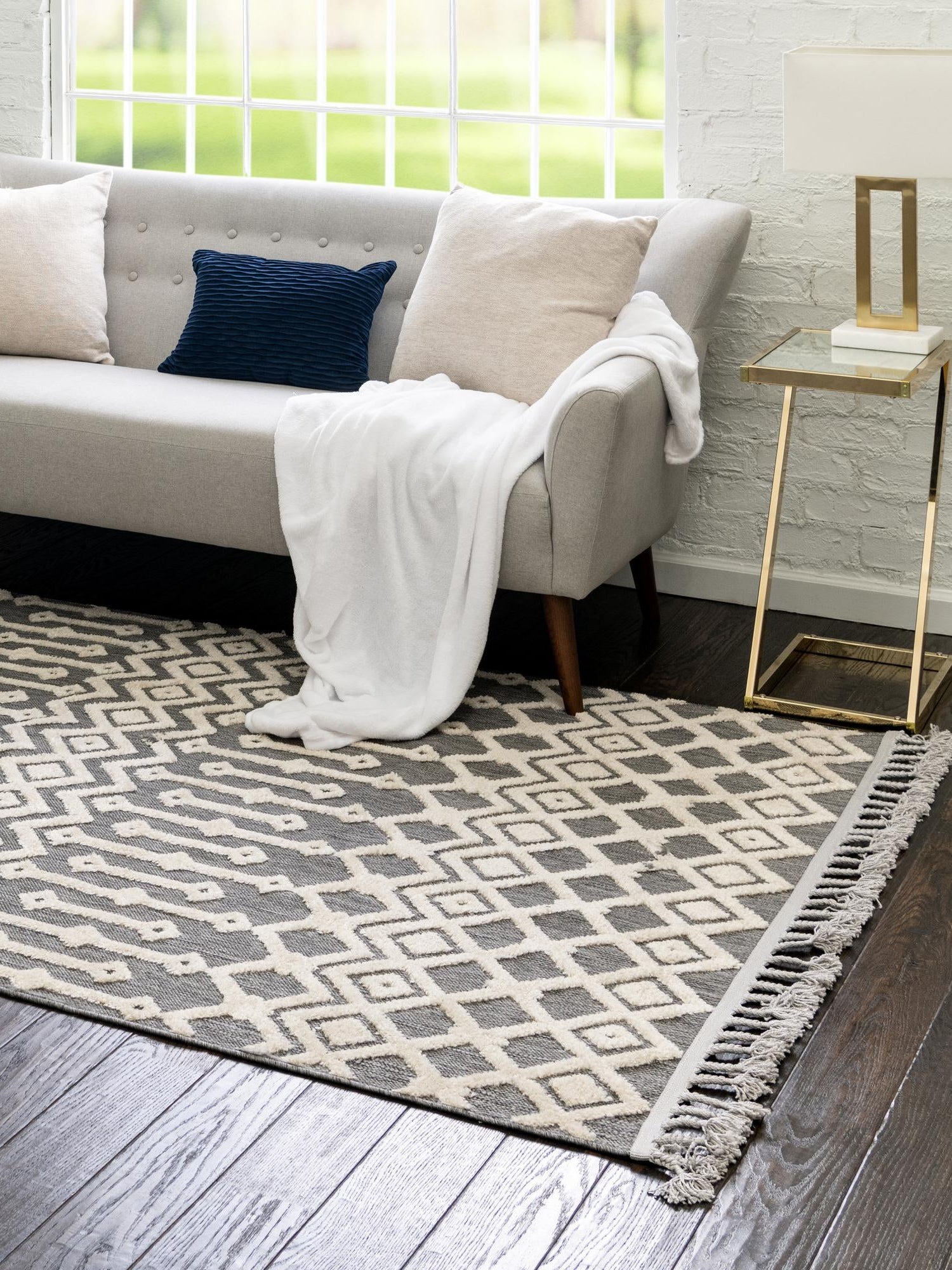 Charcoal 4' x 6' Arlo Rectangle Area Rug 100% Polypropylene With Cotton Backing Easy Clean Indoor Living Room Bedroom Dining Office Carpet for Sale at Rug Engine