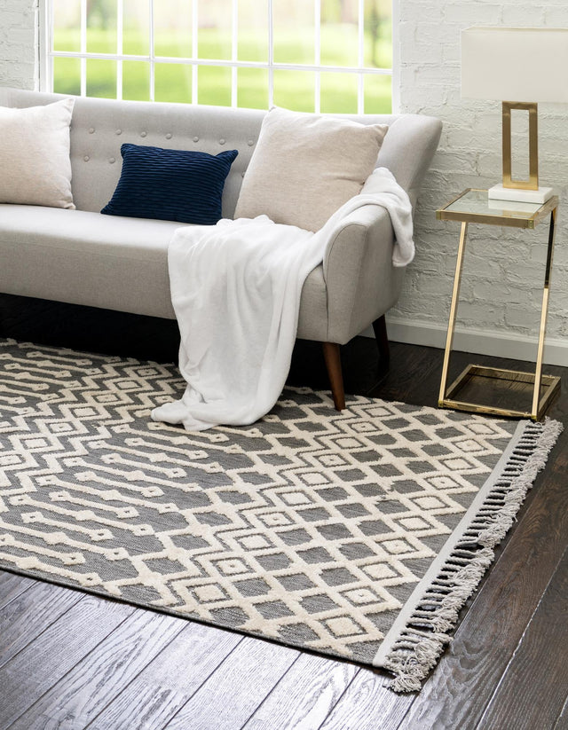Charcoal 4' x 6' Arlo Rectangle Area Rug 100% Polypropylene With Cotton Backing Easy Clean Indoor Living Room Bedroom Dining Office Carpet for Sale at Rug Engine