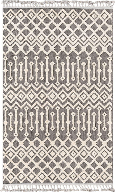 Charcoal 5' 3 x 8' Arlo Rectangle Area Rug 100% Polypropylene With Cotton Backing Easy Clean Indoor Living Room Bedroom Dining Office Carpet for Sale at Rug Engine