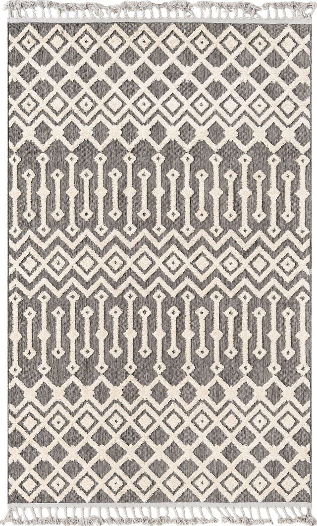 Charcoal 5' 3 x 8' Arlo Rectangle Area Rug 100% Polypropylene With Cotton Backing Easy Clean Indoor Living Room Bedroom Dining Office Carpet for Sale at Rug Engine