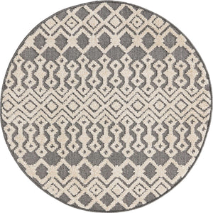 Charcoal 3' 3 x 3' 3 Arlo Round Area Rug 100% Polypropylene With Cotton Backing Easy Clean Indoor Living Room Bedroom Dining Office Carpet for Sale at Rug Engine