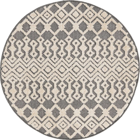 Charcoal 3' 3 x 3' 3 Arlo Round Area Rug 100% Polypropylene With Cotton Backing Easy Clean Indoor Living Room Bedroom Dining Office Carpet for Sale at Rug Engine