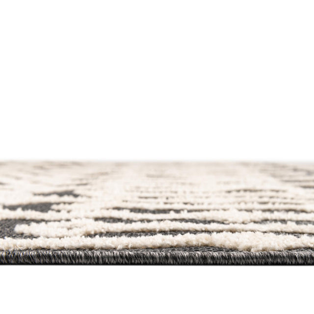 Charcoal 7' x 7' Arlo Round Area Rug 100% Polypropylene With Cotton Backing Easy Clean Indoor Living Room Bedroom Dining Office Carpet for Sale at Rug Engine