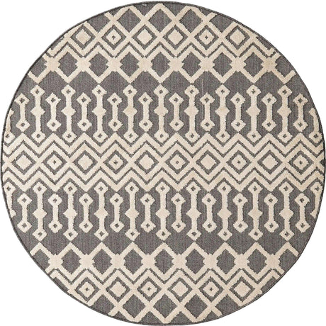 Charcoal 5' 3 x 5' 3 Arlo Round Area Rug 100% Polypropylene With Cotton Backing Easy Clean Indoor Living Room Bedroom Dining Office Carpet for Sale at Rug Engine