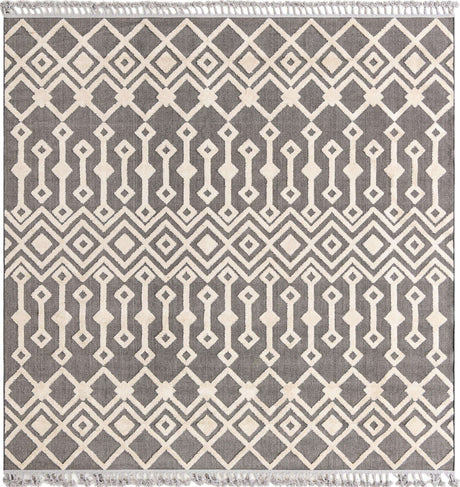 Charcoal 9' 10 x 9' 10 Arlo Square Area Rug 100% Polypropylene With Cotton Backing Easy Clean Indoor Living Room Bedroom Dining Office Carpet for Sale at Rug Engine