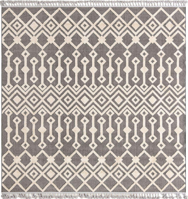 Charcoal 9' 10 x 9' 10 Arlo Square Area Rug 100% Polypropylene With Cotton Backing Easy Clean Indoor Living Room Bedroom Dining Office Carpet for Sale at Rug Engine