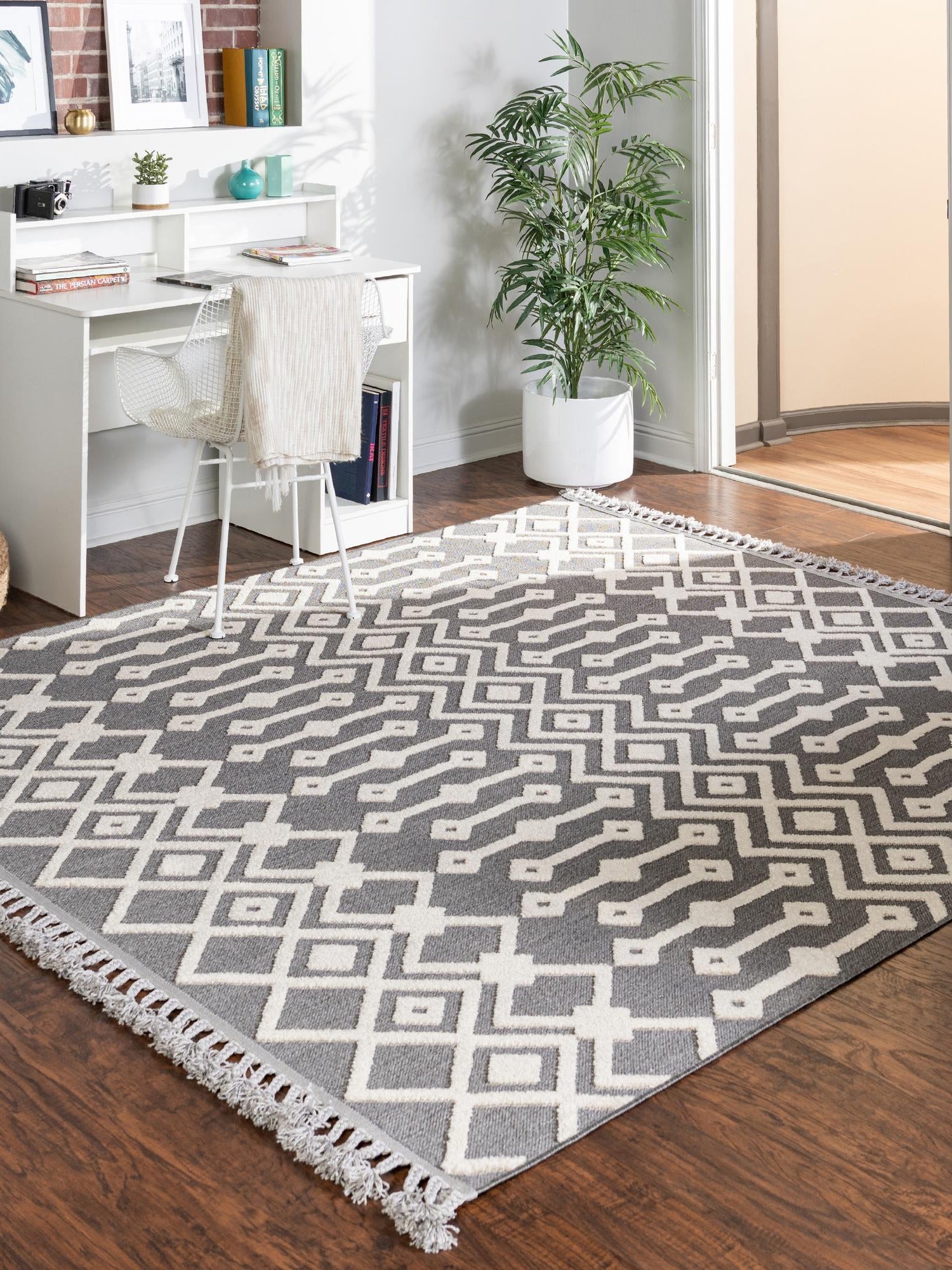 Charcoal 9' 10 x 9' 10 Arlo Square Area Rug 100% Polypropylene With Cotton Backing Easy Clean Indoor Living Room Bedroom Dining Office Carpet for Sale at Rug Engine
