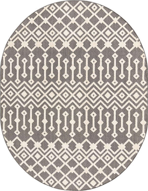 Charcoal 7' 10 x 10' Arlo Oval Area Rug 100% Polypropylene With Cotton Backing Easy Clean Indoor Living Room Bedroom Dining Office Carpet for Sale at Rug Engine