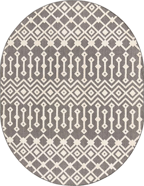 Charcoal 7' 10 x 10' Arlo Oval Area Rug 100% Polypropylene With Cotton Backing Easy Clean Indoor Living Room Bedroom Dining Office Carpet for Sale at Rug Engine