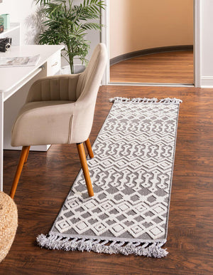 Charcoal 2' x 8' Arlo Runner Area Rug 100% Polypropylene With Cotton Backing Easy Clean Indoor Living Room Bedroom Dining Office Carpet for Sale at Rug Engine