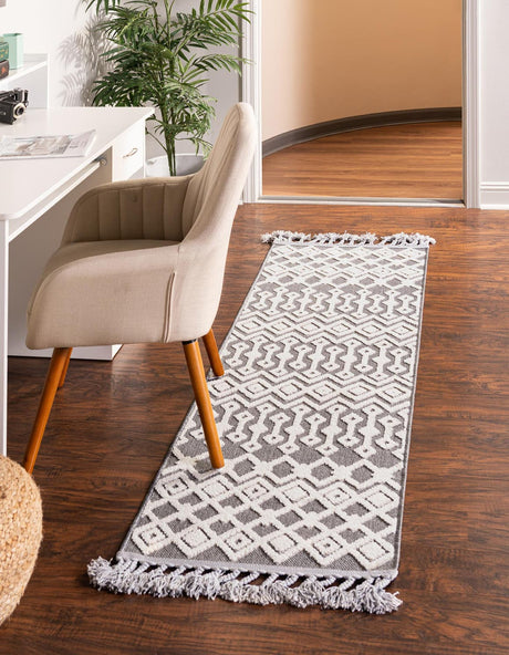 Charcoal 2' x 8' Arlo Runner Area Rug 100% Polypropylene With Cotton Backing Easy Clean Indoor Living Room Bedroom Dining Office Carpet for Sale at Rug Engine