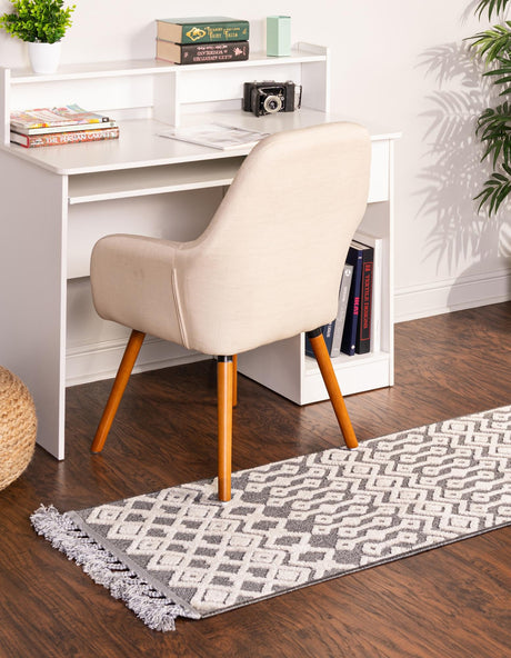 Charcoal 2' x 8' Arlo Runner Area Rug 100% Polypropylene With Cotton Backing Easy Clean Indoor Living Room Bedroom Dining Office Carpet for Sale at Rug Engine