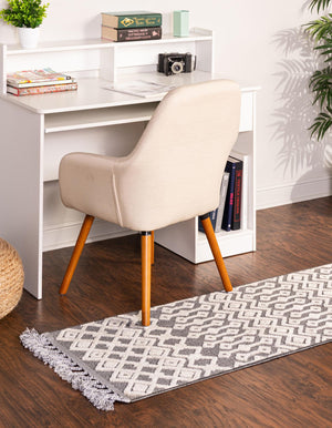 Charcoal 2' 7 x 12' Arlo Runner Area Rug 100% Polypropylene With Cotton Backing Easy Clean Indoor Living Room Bedroom Dining Office Carpet for Sale at Rug Engine