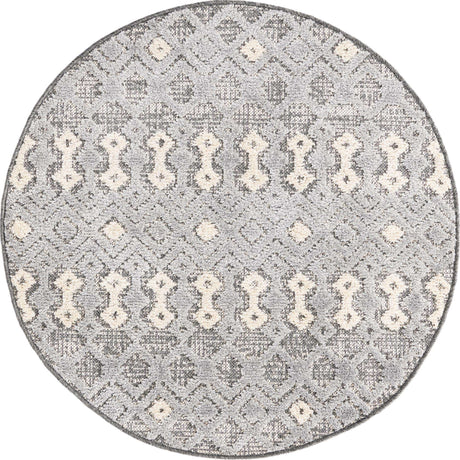 Gray 3' 3 x 3' 3 Arlo Round Area Rug 100% Polypropylene With Cotton Backing Easy Clean Indoor Living Room Bedroom Dining Office Carpet for Sale at Rug Engine