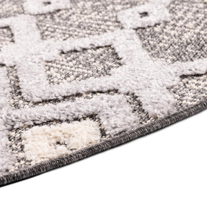 Gray 7' x 7' Arlo Round Area Rug 100% Polypropylene With Cotton Backing Easy Clean Indoor Living Room Bedroom Dining Office Carpet for Sale at Rug Engine