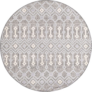 Gray 7' x 7' Arlo Round Area Rug 100% Polypropylene With Cotton Backing Easy Clean Indoor Living Room Bedroom Dining Office Carpet for Sale at Rug Engine