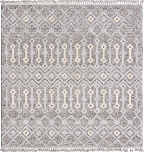 Gray 9' 10 x 9' 10 Arlo Square Area Rug 100% Polypropylene With Cotton Backing Easy Clean Indoor Living Room Bedroom Dining Office Carpet for Sale at Rug Engine