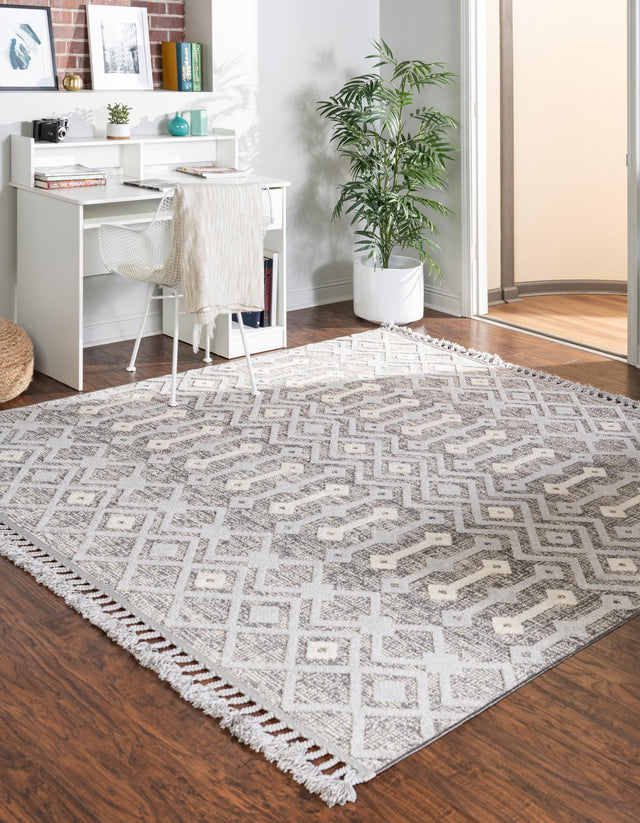 Gray 9' 10 x 9' 10 Arlo Square Area Rug 100% Polypropylene With Cotton Backing Easy Clean Indoor Living Room Bedroom Dining Office Carpet for Sale at Rug Engine