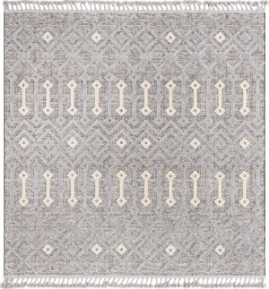 Gray 7' 10 x 7' 10 Arlo Square Area Rug 100% Polypropylene With Cotton Backing Easy Clean Indoor Living Room Bedroom Dining Office Carpet for Sale at Rug Engine