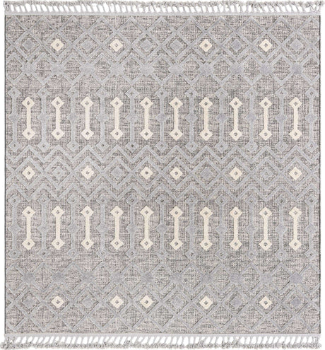 Gray 7' 10 x 7' 10 Arlo Square Area Rug 100% Polypropylene With Cotton Backing Easy Clean Indoor Living Room Bedroom Dining Office Carpet for Sale at Rug Engine
