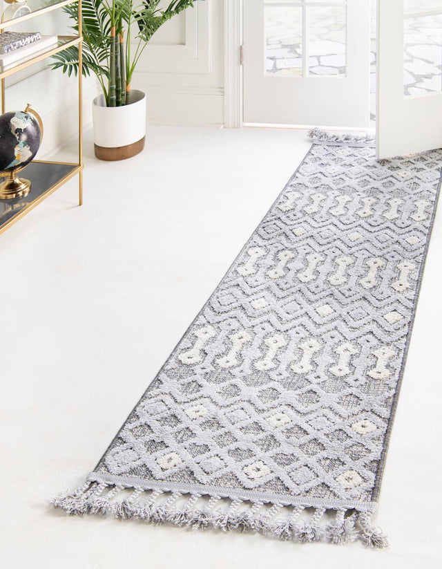 Gray 2' 7 x 12' Arlo Runner Area Rug 100% Polypropylene With Cotton Backing Easy Clean Indoor Living Room Bedroom Dining Office Carpet for Sale at Rug Engine