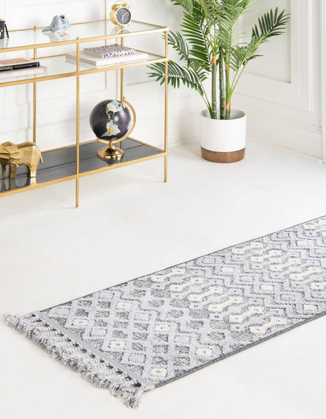 Gray 2' 7 x 12' Arlo Runner Area Rug 100% Polypropylene With Cotton Backing Easy Clean Indoor Living Room Bedroom Dining Office Carpet for Sale at Rug Engine